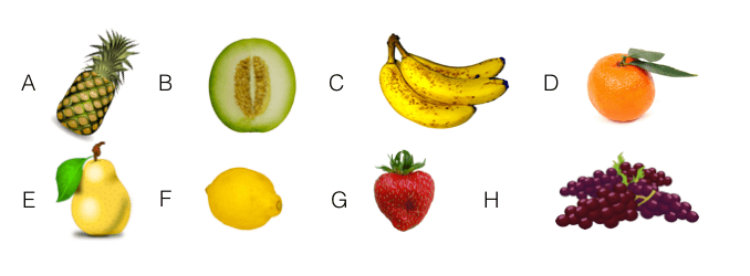 Fruit vocabulary for KET